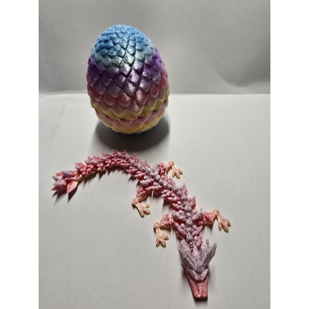 3D Printed Dragon Egg with Dragon Inside,5 Inch Movable Articulated Dragon